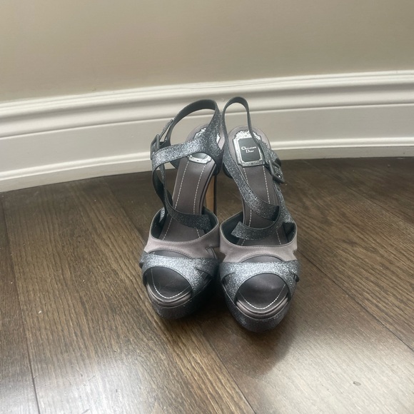 Silver Dior Platform Sandals - Picture 1 of 4